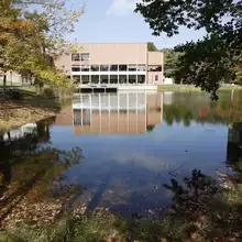 Overlooking the Hunt Union Pond with the Hut Union in the background