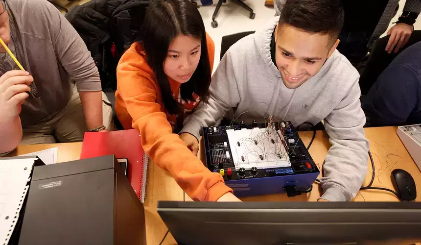 Computer science majors learn hands-on skills.