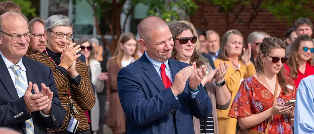 Reopening of Renovated Alumni Hall Crowd clapping