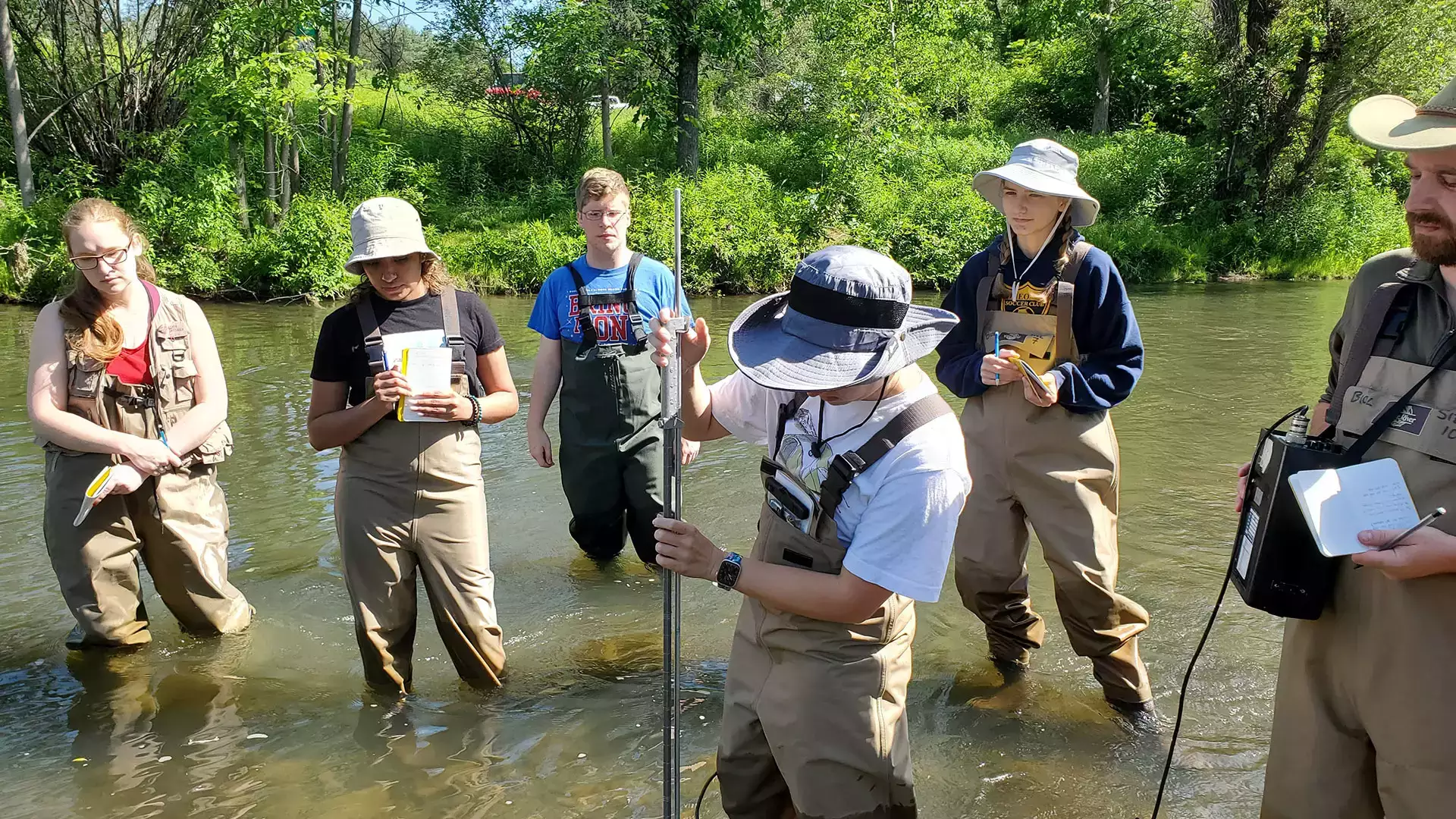 Students learn first-hand about the ecology of streams and rivers.