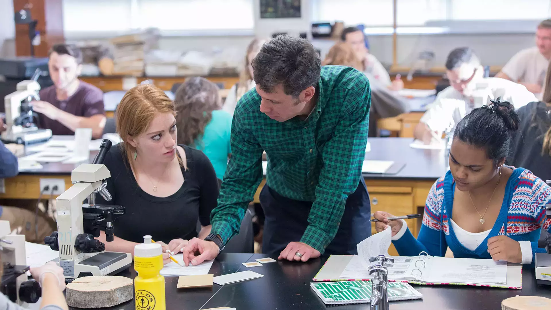 Sean Robinson, assistant professor of biology at SUNY Oneonta, teaches a lab on dendrology.