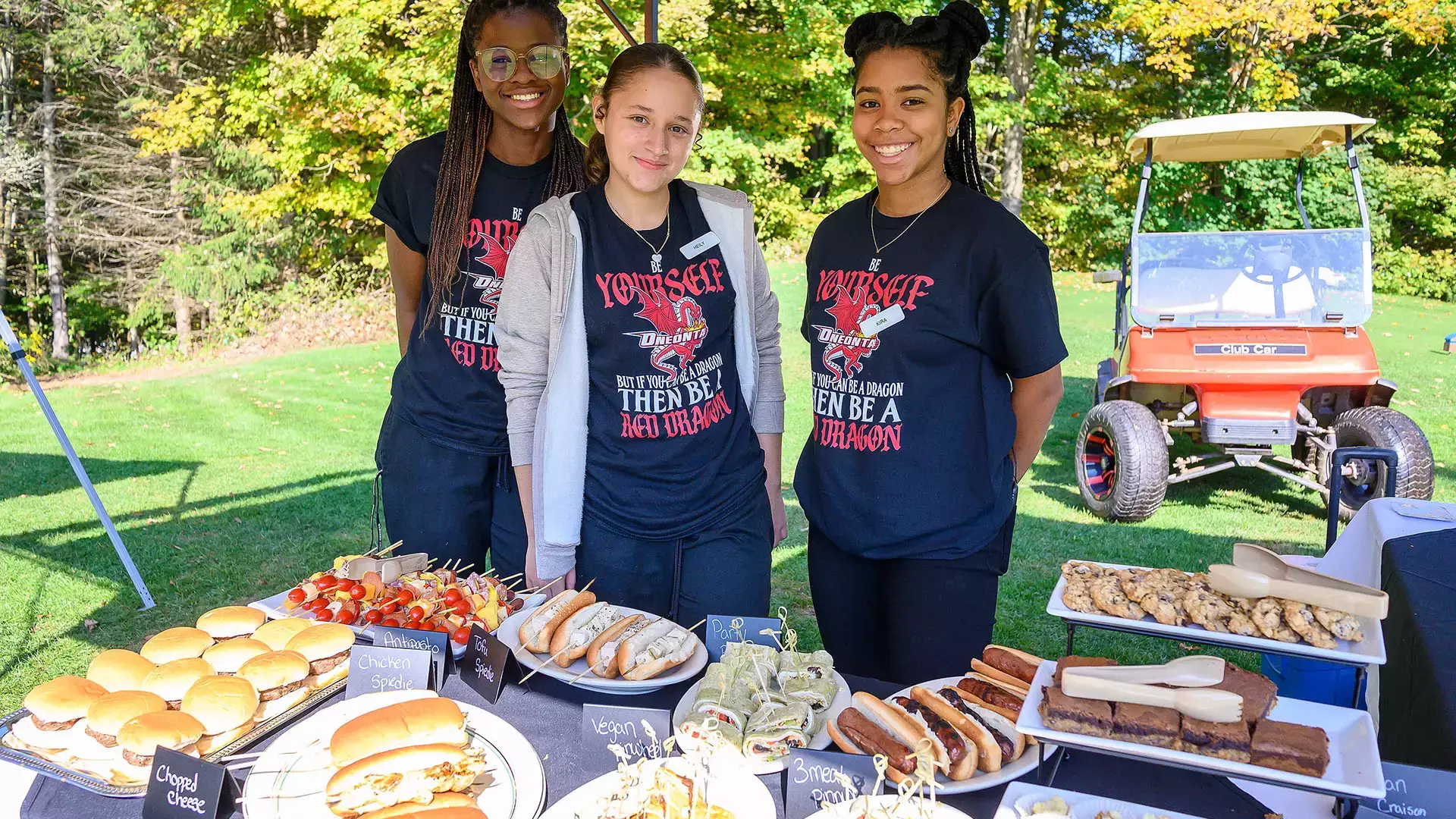 Food Service students offer snacks and treats at the Red Dragon Open