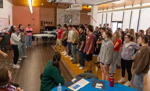 Adolescent education students prepare to work with the community.